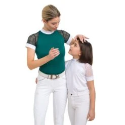 Cavalliera Women's Contessa Short Sleeve Show Shirt - Emerald -Kensington Shop 496622 800 800