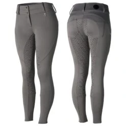 Horze Women's Rhea Full Seat Thermo Breeches W/Back Pockets - Charcoal Grey