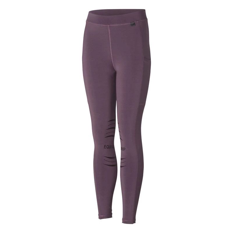 Horze Kids' Full Seat Tights W/Silicone Grip - Montana Grape Purple 4 Horze Kids' Full Seat Tights W/Silicone Grip - Montana Grape Purple - Image 4