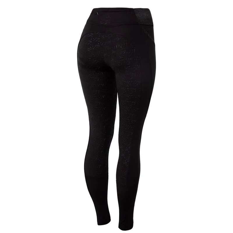 Horze Women's Tights W/Black Glitter - Black 5 Horze Women's Tights W/Black Glitter - Black - Image 5