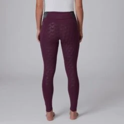 Horze Women's Winter Tights W/Black Glitter - Dark Red -Kensington Shop 498795 800 800