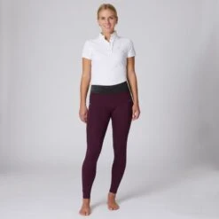 Horze Women's Winter Tights W/Black Glitter - Dark Red -Kensington Shop 498796 800 800