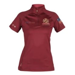 Shires Aubrion Women's Team Short Sleeve Base Layer - Burgundy