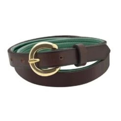 Perri's Padded Leather Belt - Brown/Hunter Green