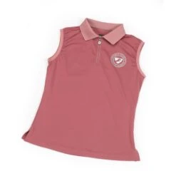 Shires Aubrion Kids' Harrow Sleeveless Polo Shirt - Dusky Pink