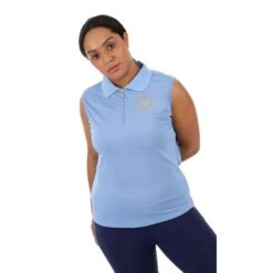 Shires Aubrion Women's Harrow Sleeveless Polo Shirt - Sky Blue -Kensington Shop 513733 800 800