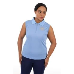 Shires Aubrion Women's Harrow Sleeveless Polo Shirt - Sky Blue -Kensington Shop 513734 800 800