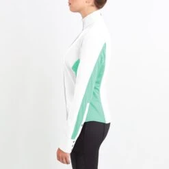 Irideon Women's Athena Long Sleeve Show Shirt - Bright White/Island Green -Kensington Shop 515933 800 800