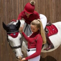 Woof Wear Women's Performance Quarter Zip Riding Shirt - Shiraz -Kensington Shop 516177 800 800