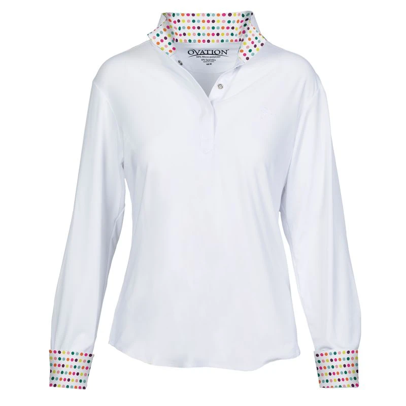 Ovation Women's Jorden Full Snap Show Shirt - White/Confetti Dots 1 Ovation Women's Jorden Full Snap Show Shirt - White/Confetti Dots