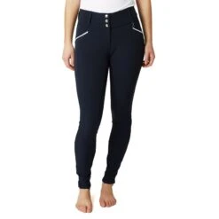 Horze Women's Della Knee Patch Breeches - Dark Navy -Kensington Shop 530508 800 800