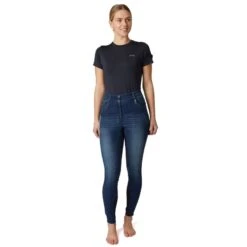 Horze Women's Kaia Full Seat Denim Breeches W/Crystal Detail - Dark Blue -Kensington Shop 530759 800 800