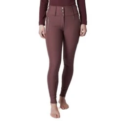 Horze Women's Andrea Slimming Full Seat Breeches - Red Mahogany Burgundy -Kensington Shop 530819 800 800