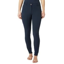 Horze Women's Anna Summer Full Seat Breeches W/Phone Pocket - Obscure Night Dark Blue -Kensington Shop 530843 800 800