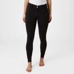 Horze Women's Callie High Waist Breeches W/Piping - Black -Kensington Shop 531157 800 800