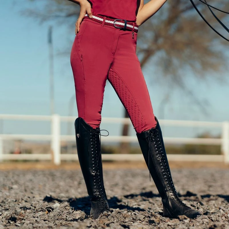 Horze Women's Mila Full Seat Breeches - Anemone Dark Pink 5 Horze Women's Mila Full Seat Breeches - Anemone Dark Pink - Image 5