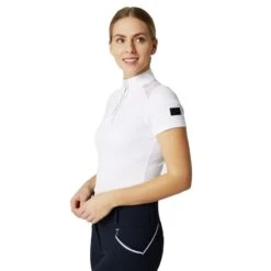 Horze Women's Sianna Short Sleeved Show Shirt W/ Lace Shoulders - White -Kensington Shop 531605 800 800