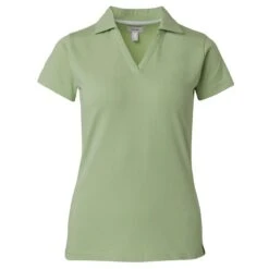 Horze Women's Kia V Neck Polo - Foam Green