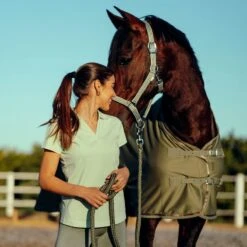 Horze Women's Kia V Neck Polo - Foam Green -Kensington Shop 532052 800 800