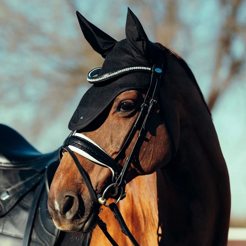 Horze Phoenix Ear Bonnet - Black 2 Horze Phoenix Ear Bonnet - Black - Image 2