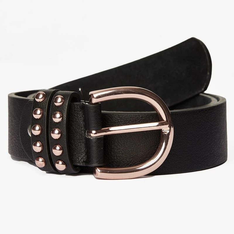 Horze Belt W/Rose Gold Buckles - Black 1 Horze Belt W/Rose Gold Buckles - Black