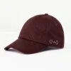 Horze Kids' Cap W/Crystal Detailing - Red Mahogany Burgundy