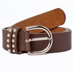 Horze Belt W/Rose Gold Buckles - Bison Dark Brown
