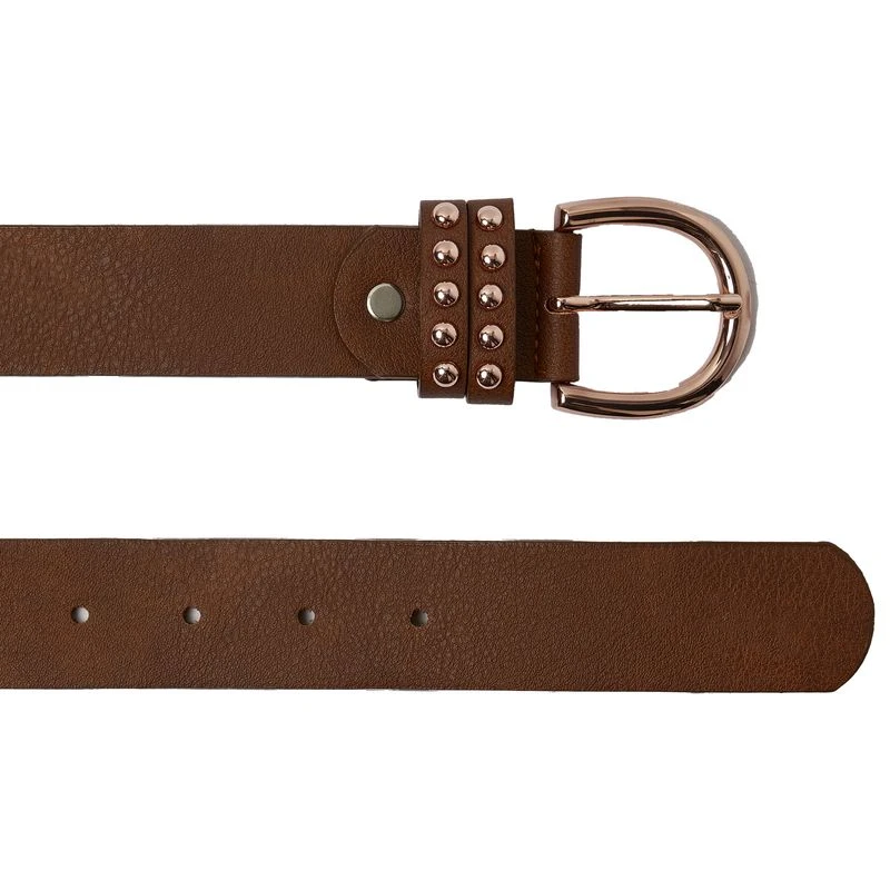 Horze Belt W/Rose Gold Buckles - Bison Dark Brown 2 Horze Belt W/Rose Gold Buckles - Bison Dark Brown - Image 2