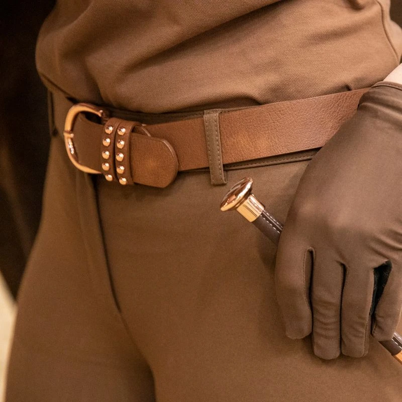 Horze Belt W/Rose Gold Buckles - Bison Dark Brown 3 Horze Belt W/Rose Gold Buckles - Bison Dark Brown - Image 3