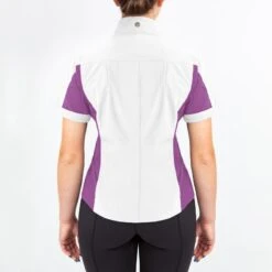 Irideon Kids' Athena Short Sleeve Show Shirt - Bright White/Purple Hibiscus -Kensington Shop 540315 800 800