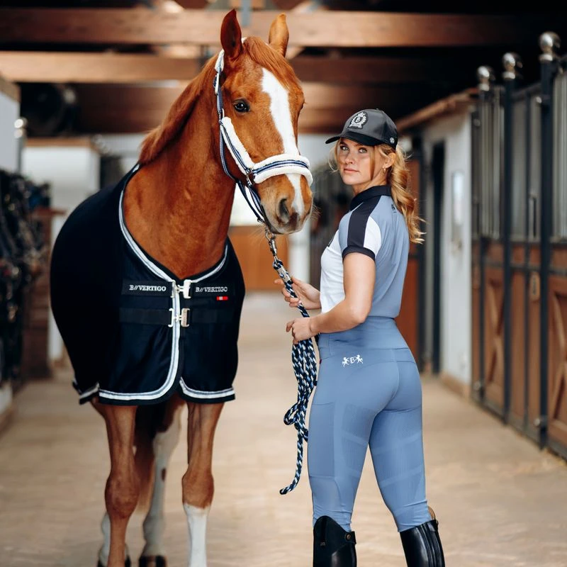 Horze Women's Adelaide Full Seat High Waist Tights - Infinity Blue 3 Horze Women's Adelaide Full Seat High Waist Tights - Infinity Blue - Image 3