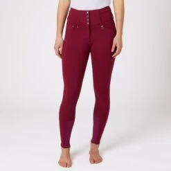 Horze Women's Tara Full Seat Breeches - Anemone Dark Pink -Kensington Shop 542218 800 800
