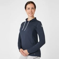 Horze Women's Lou Technical Ventilated Shirt W/High Neck - Obscure Night Dark Blue -Kensington Shop 542823 800 800