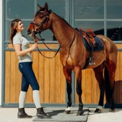 Horze Women's Kaitlin Knee Patch Breeches - Peacoat Dark Blue -Kensington Shop 543008 800 800