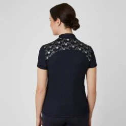 Horze Women's Kaitlin Short Sleeved Performance Shirt W/ Flower Print - Peacoat Dark Blue -Kensington Shop 543293 800 800