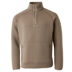 B Vertigo Men's Nicolas Quick Dry Half Zip Sweater - Fossil Brown