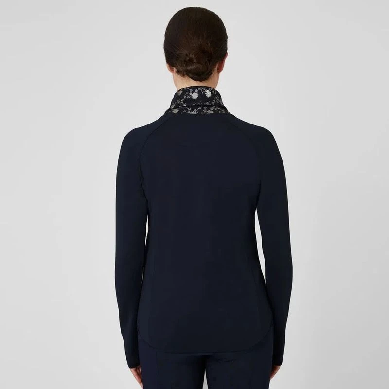 Horze Women's Kaitlin Turtleneck Sweater W/ Flower Design - Peacoat Dark Blue 3 Horze Women's Kaitlin Turtleneck Sweater W/ Flower Design - Peacoat Dark Blue - Image 3