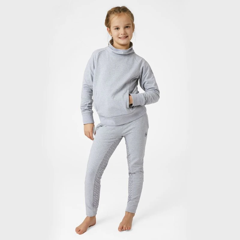 Horze Kids' Emmie Organic Cotton Full Seat Tights - Ash Gray 3 Horze Kids' Emmie Organic Cotton Full Seat Tights - Ash Gray - Image 3