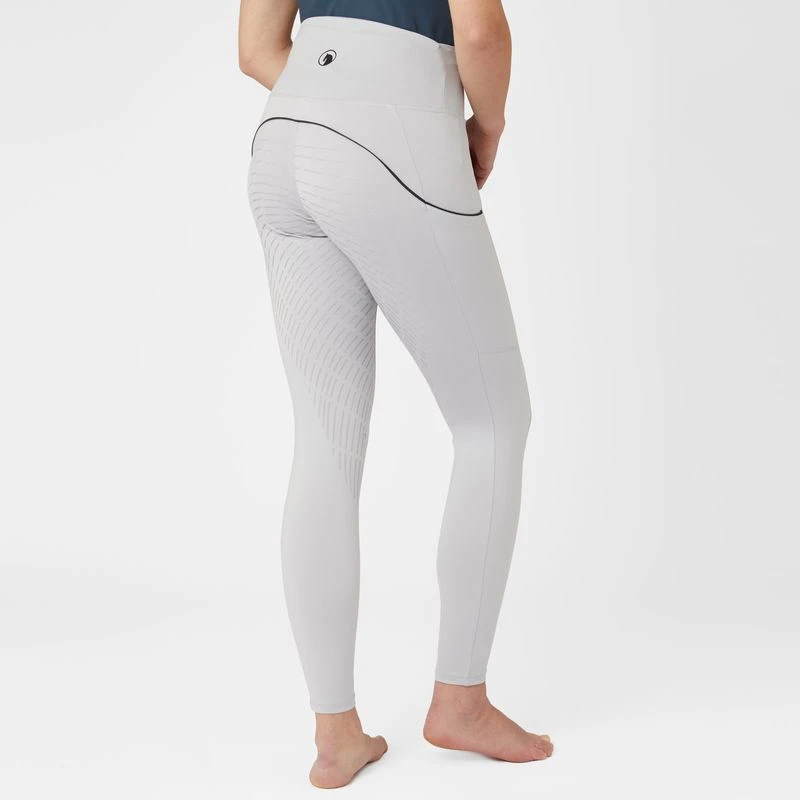 Horze Women's Nicki Breathable Technical Full Seat Tights - Pebble Grey 3 Horze Women's Nicki Breathable Technical Full Seat Tights - Pebble Grey - Image 3