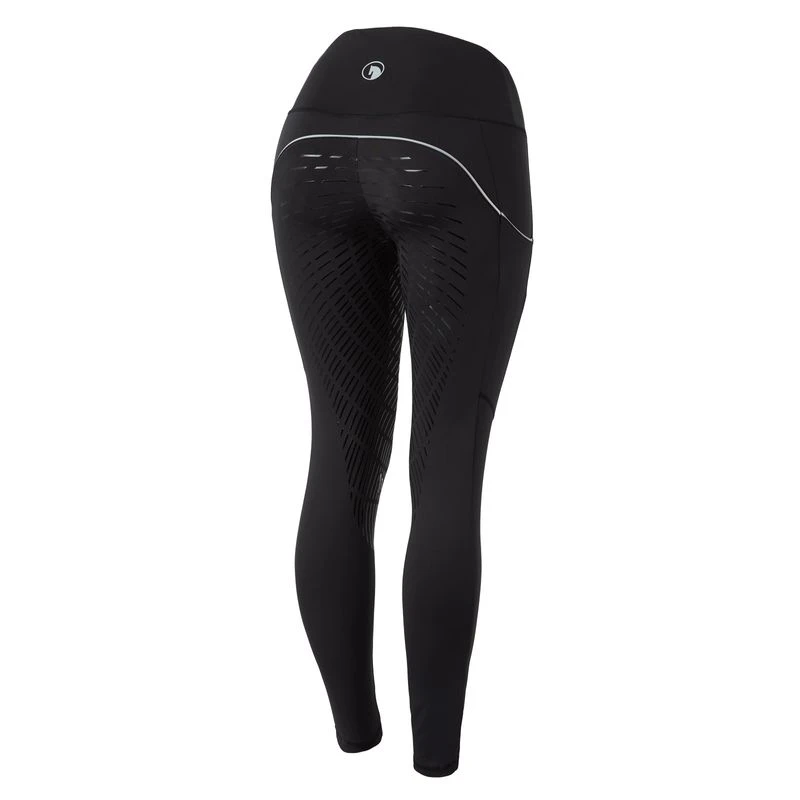 Horze Women's Nicki Breathable Technical Full Seat Tights - Black 1 Horze Women's Nicki Breathable Technical Full Seat Tights - Black