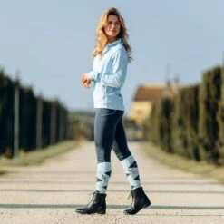 Horze Women's Nicki Breathable Technical Knee Patch Tights - Obscure Night Dark Blue -Kensington Shop 548254 800 800