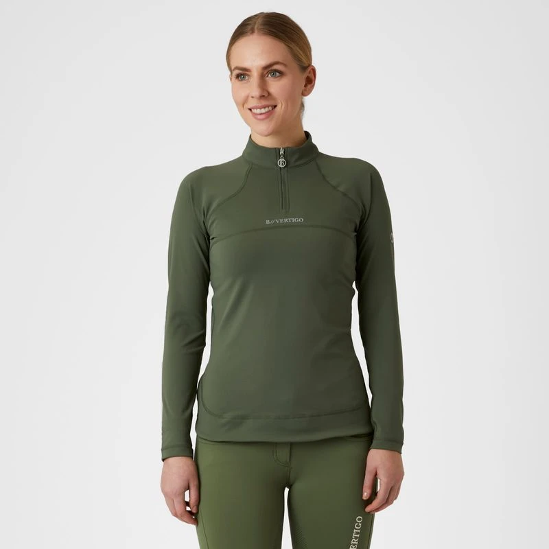 B Vertigo Women's Davina Long Sleeved Quick Dry Training Shirt - Wild Grass Green 2 B Vertigo Women's Davina Long Sleeved Quick Dry Training Shirt - Wild Grass Green - Image 2