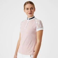 B Vertigo Women's Lauren Lace Short Sleeve Show Shirt - Pink Chalk -Kensington Shop 549007 800 800