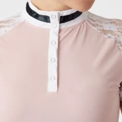 B Vertigo Women's Lauren Lace Short Sleeve Show Shirt - Pink Chalk -Kensington Shop 549008 800 800