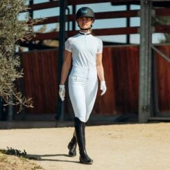 B Vertigo Women's Lauren Lace Short Sleeve Show Shirt - White -Kensington Shop 549586 800 800