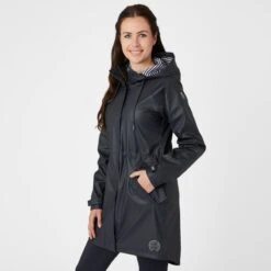 Horze Women's Dania Rain Coat W/Jersey Knit Lining - Dark Navy