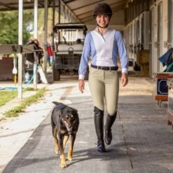 Equinavia Women's Martha Long Sleeved Show Shirt - Light Blue/White -Kensington Shop 552254 800 800