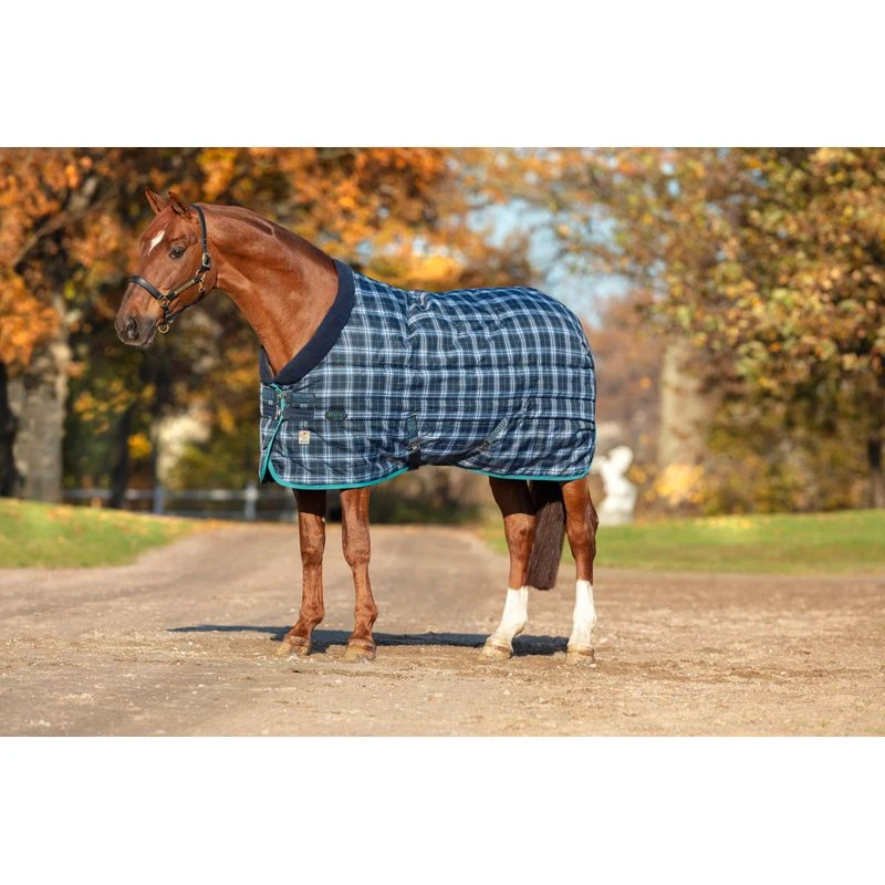 Rhino Original Stable Blanket 450g - Navy Check/Teal 1 Rhino Original Stable Blanket 450g - Navy Check/Teal
