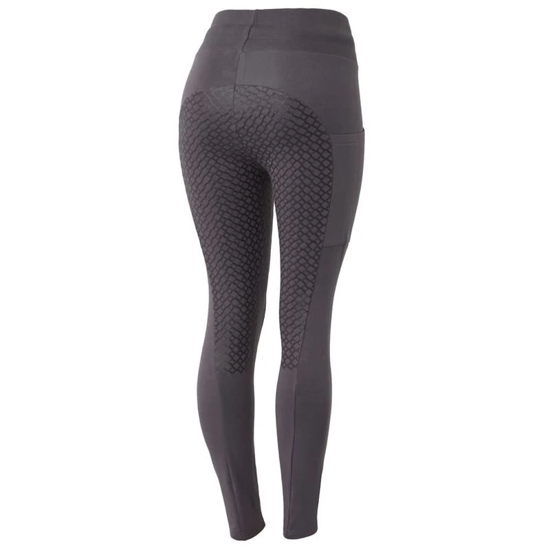 Horze Women's Jade Cotton Stretch Full Seat Riding Tights - Blackened Pearl 1 Horze Women's Jade Cotton Stretch Full Seat Riding Tights - Blackened Pearl