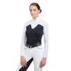 Cavalliera Women's POP Long Sleeve Show Shirt - White/Black